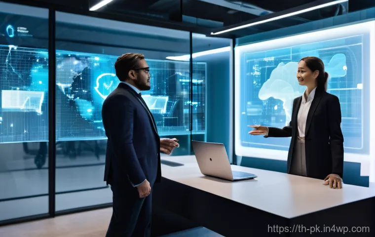 직업 변화에 대한 기업의 책임 - **Prompt**: "A diverse group of professional adults, ranging from young professionals to experienced...