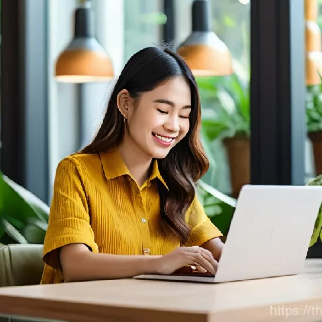 기술 변화가 직장 문화에 미치는 영향 - **Prompt 1: The Flexible Professional's Day in Thailand**
    A young, smiling Thai woman in her lat...
