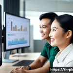 기술 변화가 직업 만족도에 미치는 영향 - **Prompt 1: Embracing Digital Transformation in a Thai Workplace**
    "A vibrant, sunlit modern ope...